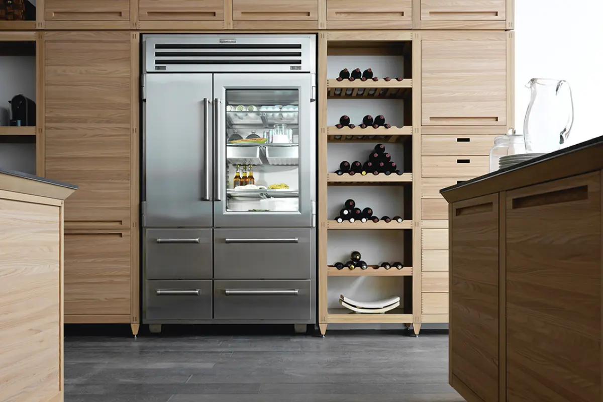 Sub-Zero refrigerator in a custom kitchen