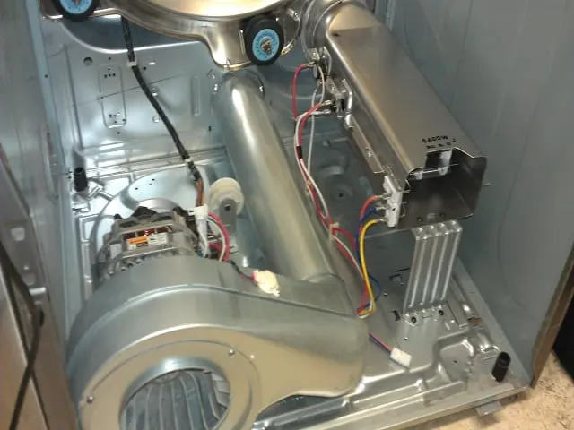 Dryer housing after cleaning