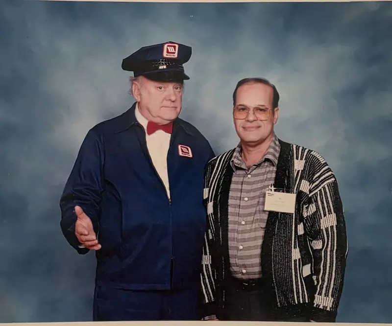 AG Appliance Service owner with Maytag Man circa 1990